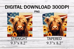 Cute Baby Highland Cow Patriotic Tumbler Wrap, Cute Baby Cow Product Image 2