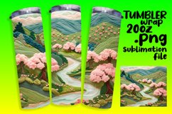 Artistic 3D Summer Tumbler Wrap Sublimation Product Image 1
