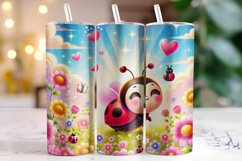 Ladybug Valentine's Day Tumbler Wrap Sublimation Product Image 1