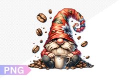 Coffee Gnome Sublimation - Clipart PNG Design Product Image 1