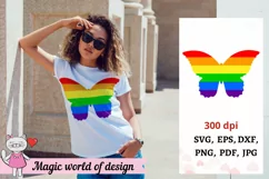Beautiful Butterfly Motif Design With LGBT Gay Pride svg Product Image 2