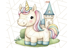 Fairy Tale Unicorn PNG Pastel Magic Clipart, Fantasy Rainbow Product Image 2