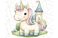 Fairy Tale Unicorn PNG Pastel Magic Clipart, Fantasy Rainbow Product Image 2