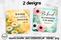 Christian square coaster sublimation designs Product Image 1