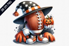 Halloween Football Sublimation - Clipart PNG Design Product Image 1