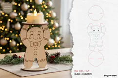 Gingerbread Man Candle Holder Laser Cut | Glowforge | SVG Product Image 2