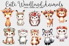 Cute Woodland Animals Clipart|Valentines sublimation Designs Product Image 1