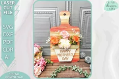 Happy Mother's day Flower holder Vase Glowforge laser cut Product Image 2