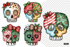 Christmas Coquette Skull Clipart Product Image 1