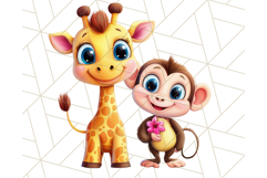 Cute Animal Friends Clipart PNG, Bright Spring Animal Duos Product Image 2