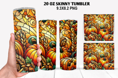 Pumpkins Skinny Tumbler 20oz Wrap Design, Halloween Tumbler Product Image 1