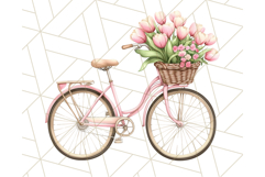 Bicycle with Flowers PNG, Pastel Spring Floral Bike Clipart Product Image 2