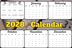 2028 horizontal Calendar Product Image 2