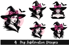 4 Halloween Witch Clipart PNG | Spooky Season Png Product Image 1