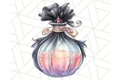 Gothic Fairy & Potion Clipart, Dark Fantasy PNG Printable Product Image 2