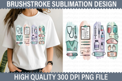 Nurse Brushstroke Sublimation Design - Brushstroke PNG Product Image 1