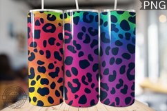 Rainbow Leopard Print Tumbler Wrap - High Quality 300 Dpi Product Image 1