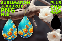 LUMINOUS Teardrop Earrings GIFT PNG, 3D Fruits Product Image 1