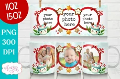 Cute Christmas photo mug wrap PNG, Hot cocoa mug template Product Image 3