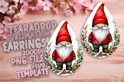 Artful Teardrop Earrings Template Art , Gnome Product Image 1
