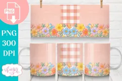 Floral Photo Mug template sublimation PNG, customizable mug Product Image 5