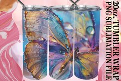 Glitter Butterfly Sublimation Tumbler Wrap 20oz Product Image 1