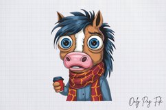 Grumpy Christmas Animal Coffee Clipart PNG Product Image 1