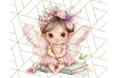 Bookish Fairy PNG Clipart, Whimsical Reading Elements Png Product Image 2