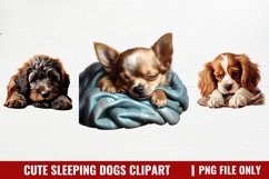 Cute Sleeping Dogs Clipart Product Image 1