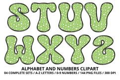 Polka Dots Alphabet Letters &amp; Numbers Clipart PNG 300DPI Product Image 4