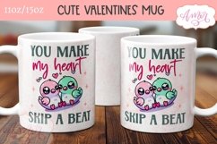 Cute Valentines Mug Wrap PNG, You make my heart skip a beat Product Image 2