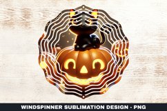 Halloween Cat Wind Spinner Sublimation Design Product Image 1