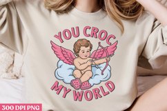 You Croc My World PNG, Retro Valentine Sublimation PNG Product Image 1
