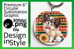 Playful Round Design for Keychains , Cute Dog Product Image 1
