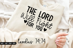 The Lord Will Fight - Christian Sleeve T-Shirt Design Product Image 1