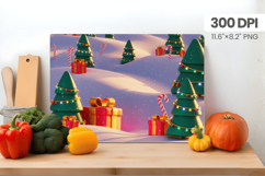 Winter Christmas Wonderland Cutting Board PNG Sublimation Product Image 1