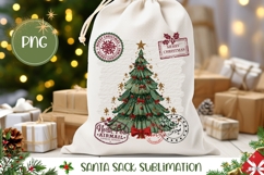 Cartoon Christmas Tree Santa Sack, Cute Christmas Gift Bag Product Image 1