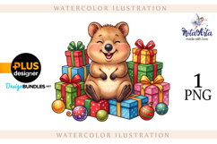 Christmas Quokka: Watercolor Holiday Magic Product Image 1