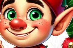 Christmas Elf Sublimation PNG | Digital Download for Card Product Image 5