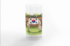 Hanbok Kids Holding Taegeukgi High Wall Scene PNG Product Image 3