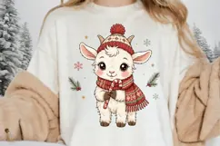 Christmas Baby Goat With Candy Cane PNG Sublimation Design Product Image 4