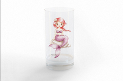 Mermaid Princess Cute Pink Hair Tail Rock PNG Summer Girl Product Image 3