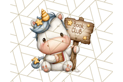 Magical Bookish Unicorn PNG Clipart Reading Books &amp; Stories Product Image 2