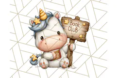 Magical Bookish Unicorn PNG Clipart Reading Books & Stories Product Image 2