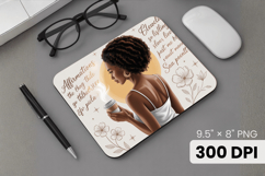 Afro Girl / Woman braided hair Mouse Pad, Black Queen PNG Product Image 1