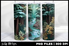 3D Nature Forest Outdoors Tumbler Sublimation Wrap Design Product Image 1