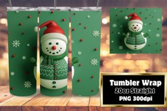 3D Snowman Holiday Tumbler Wrap Sublimation Ready Product Image 1