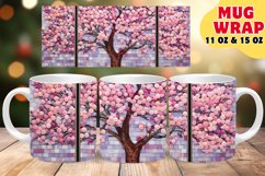 Abstract Floral Stained Glass Sublimation 11oz 15oz Mug Wrap Product Image 1