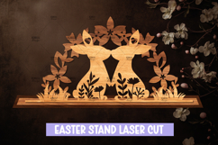 Happy Easter Laser Cut Stand SVG, Laser Cut Easter Egg Decor Product Image 1