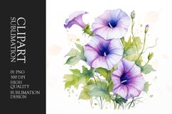 Watercolor glory flower sublimation clipart Product Image 1